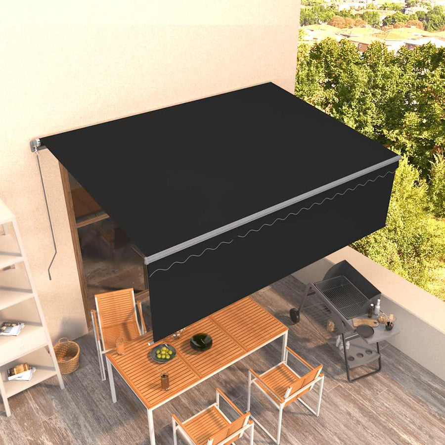 Manual Retractable Awning with Blind 4,5x3m Anthracite