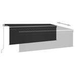 Manual Retractable Awning with Blind&LED 4,5x3m Anthracite