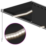 Manual Retractable Awning with Blind&LED 4,5x3m Anthracite