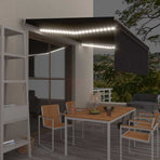 Manual Retractable Awning with Blind&LED 4,5x3m Anthracite
