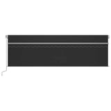 Manual Retractable Awning with Blind&LED 5x3m Anthracite - Side View