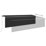 Manual Retractable Awning with Blind&LED 5x3m Anthracite - Top-Down View
