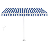 Freestanding Manual Retractable Awning 300x250 cm Blue/White