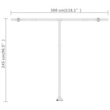 Freestanding Manual Retractable Awning 300x250 cm Blue/White - Extra Image