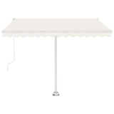 Freestanding Manual Retractable Awning 300x250 cm Cream - Side View