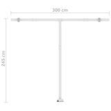 Freestanding Manual Retractable Awning 300x250 cm Yellow/White - Extra Image
