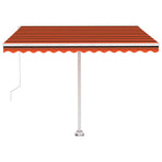 Freestanding Manual Retractable Awning 300x250 cm Orange/Brown