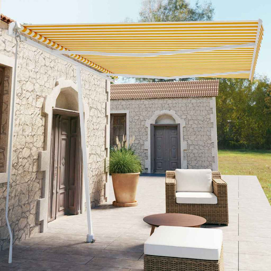Manual Awning 3.5 x 2.5 m Yellow and White Stripe