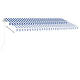 Freestanding Manual Retractable Awning 400x300 cm Blue/White