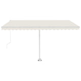 Freestanding Manual Retractable Awning 400x300 cm Cream - 45-Degree Angle