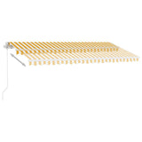 Freestanding Manual Retractable Awning 400x300 cm Yellow/White (313191+46837+315091) - Side View