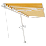 Freestanding Manual Retractable Awning 400x300 cm Yellow/White (313191+46837+315091) - Extra Image