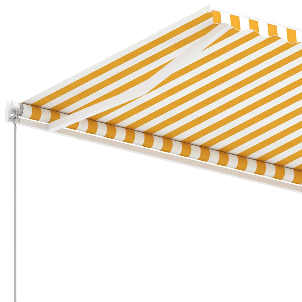 Freestanding Manual Retractable Awning 400x300 cm Yellow/White (313191+46837+315091)