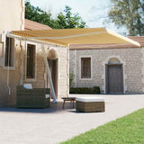 Freestanding Manual Retractable Awning 400x300 cm Yellow/White (313191+46837+315091)