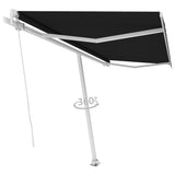 Freestanding Manual Retractable Awning 400x300 cm Anthracite - Side View
