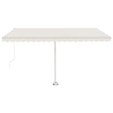 Freestanding Manual Retractable Awning 450x300 cm Cream - Front View
