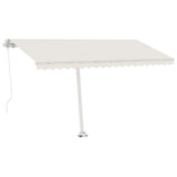 Freestanding Manual Retractable Awning 450x300 cm Cream - Side View