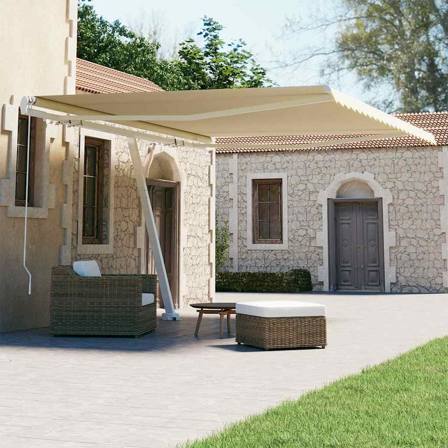 Manual Awning 4.5 x 3 m Cream 100% Polyester