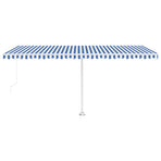 Freestanding Manual Retractable Awning 500x300 cm Blue/White