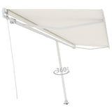 Freestanding Manual Retractable Awning 500x300 cm Cream (313193+313169+315091) - Low Angle