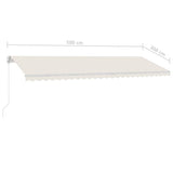 Freestanding Manual Retractable Awning 500x300 cm Cream (313193+313169+315091)