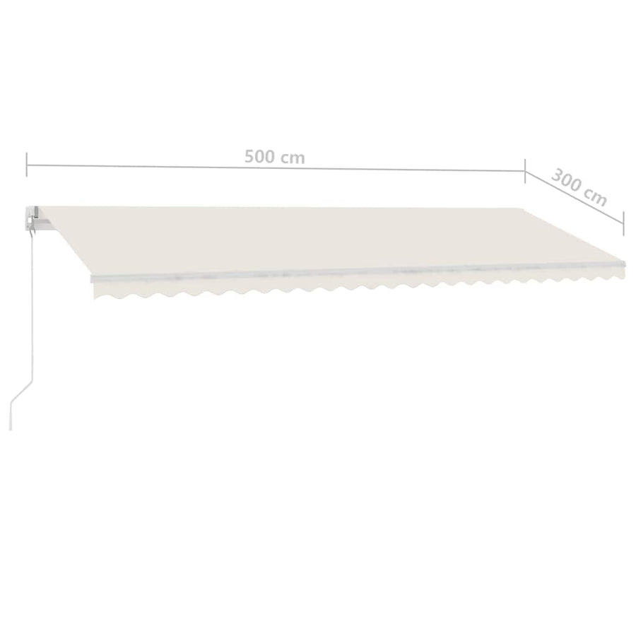 Manual Awning 5 x 3 m Cream 100% Polyester