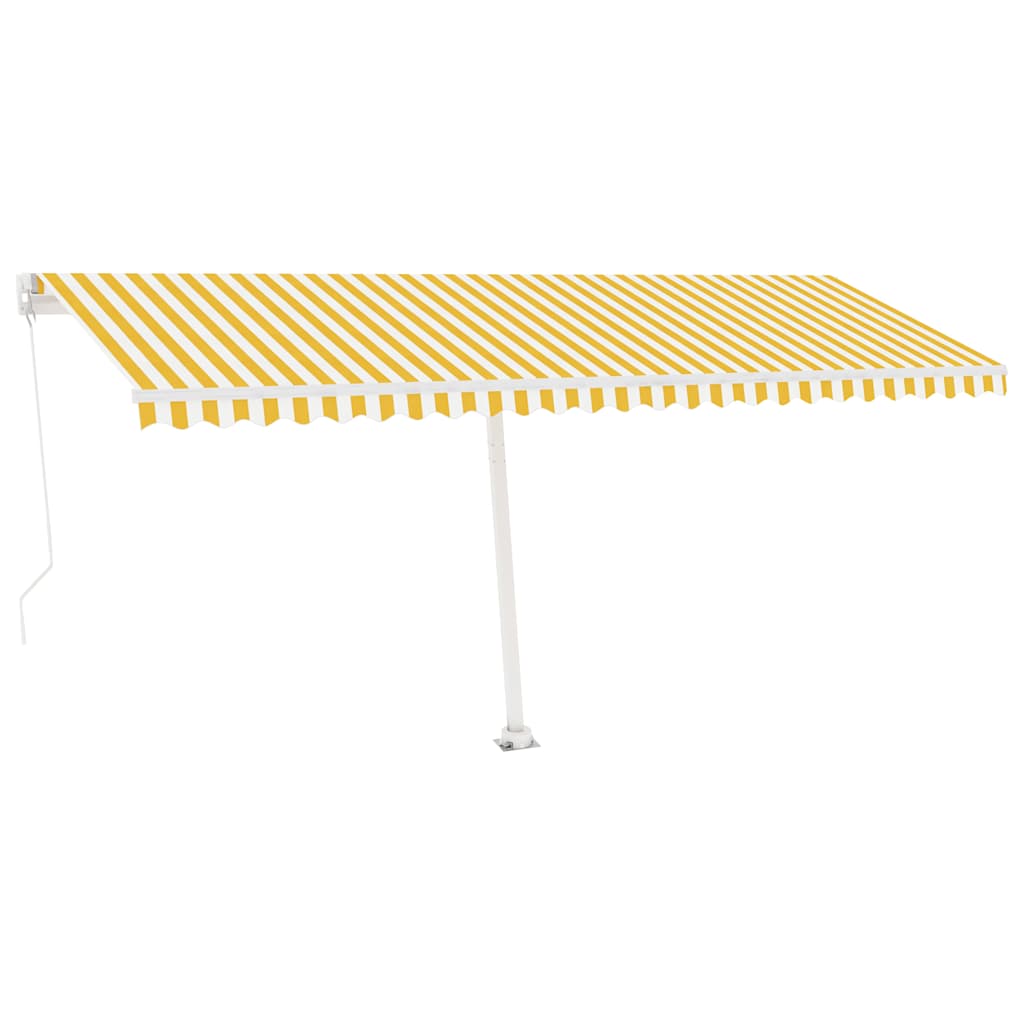 Freestanding Manual Retractable Awning 500x300 cm Yellow/White (313193+313176+315091)