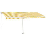 Freestanding Manual Retractable Awning 500x300 cm Yellow/White (313193+313176+315091)