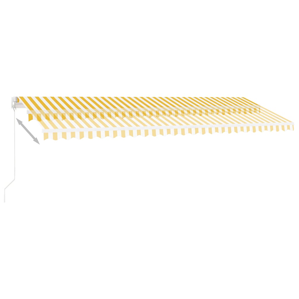 Freestanding Manual Retractable Awning 500x300 cm Yellow/White (313193+313176+315091)