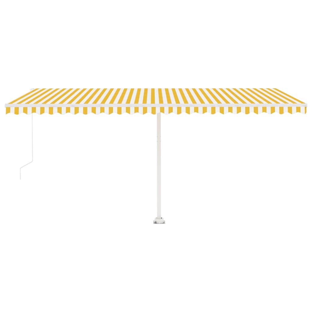 Freestanding Manual Retractable Awning 500x300 cm Yellow/White (313193+313176+315091)