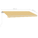 Freestanding Manual Retractable Awning 400x350 cm Yellow/White (313195+313177+315091) - Extra Image