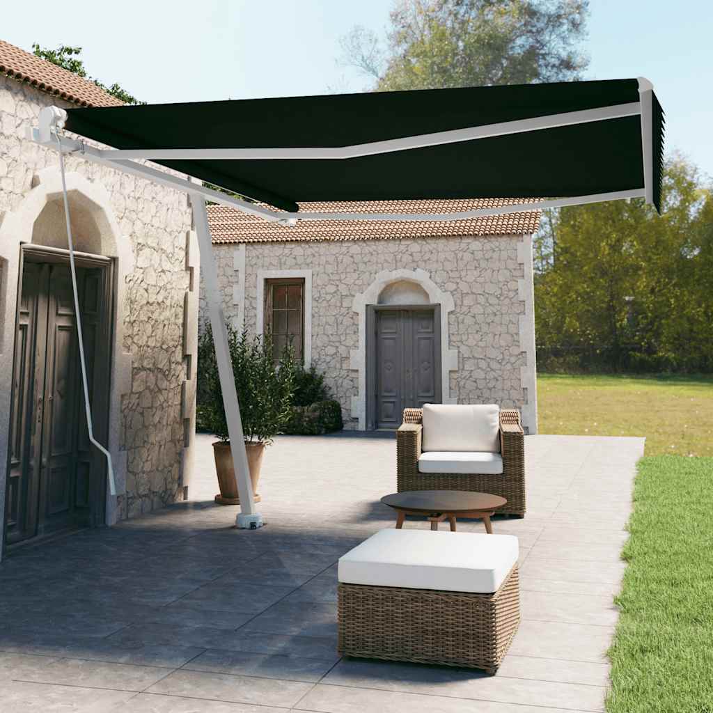 Freestanding Manual Retractable Awning 400x350 cm Anthracite