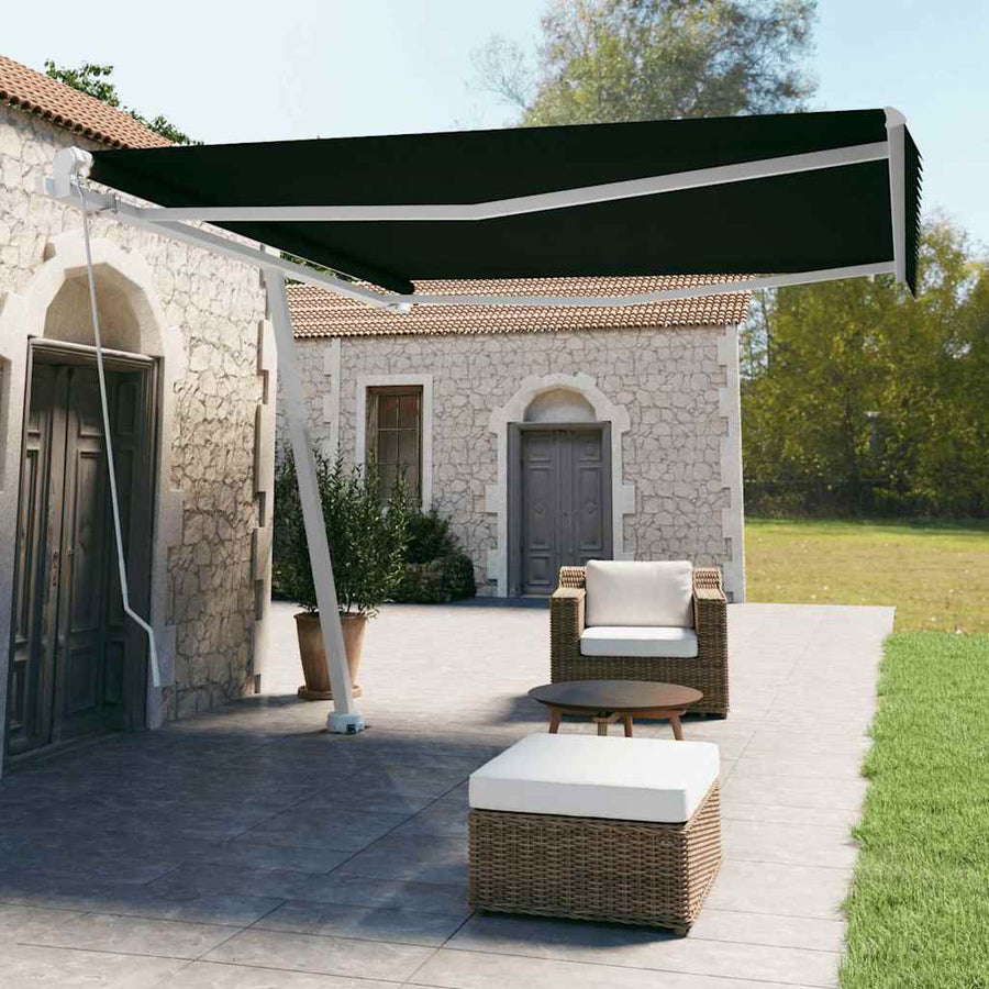 Freestanding Manual Retractable Awning 400x350 cm Anthracite