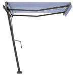 Manual Awning 3 x 2.5 m Blue and White Stripe 100% Polyester