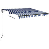 Freestanding Manual Retractable Awning 300x250 cm Blue/White - Extra Image