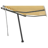 Freestanding Manual Retractable Awning 300x250 cm Yellow/White