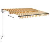 Freestanding Manual Retractable Awning 300x250 cm Yellow/White