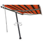 Freestanding Manual Retractable Awning 300x250 cm Orange/Brown