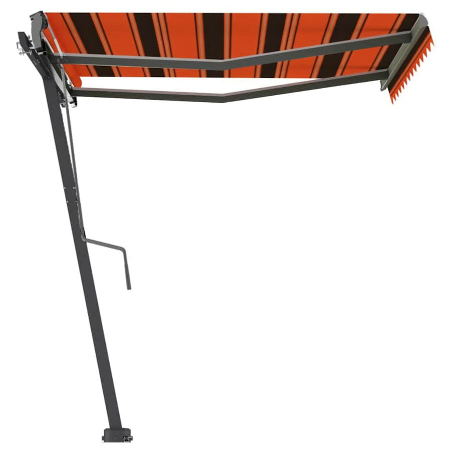 Freestanding Manual Retractable Awning 300x250 cm Orange/Brown