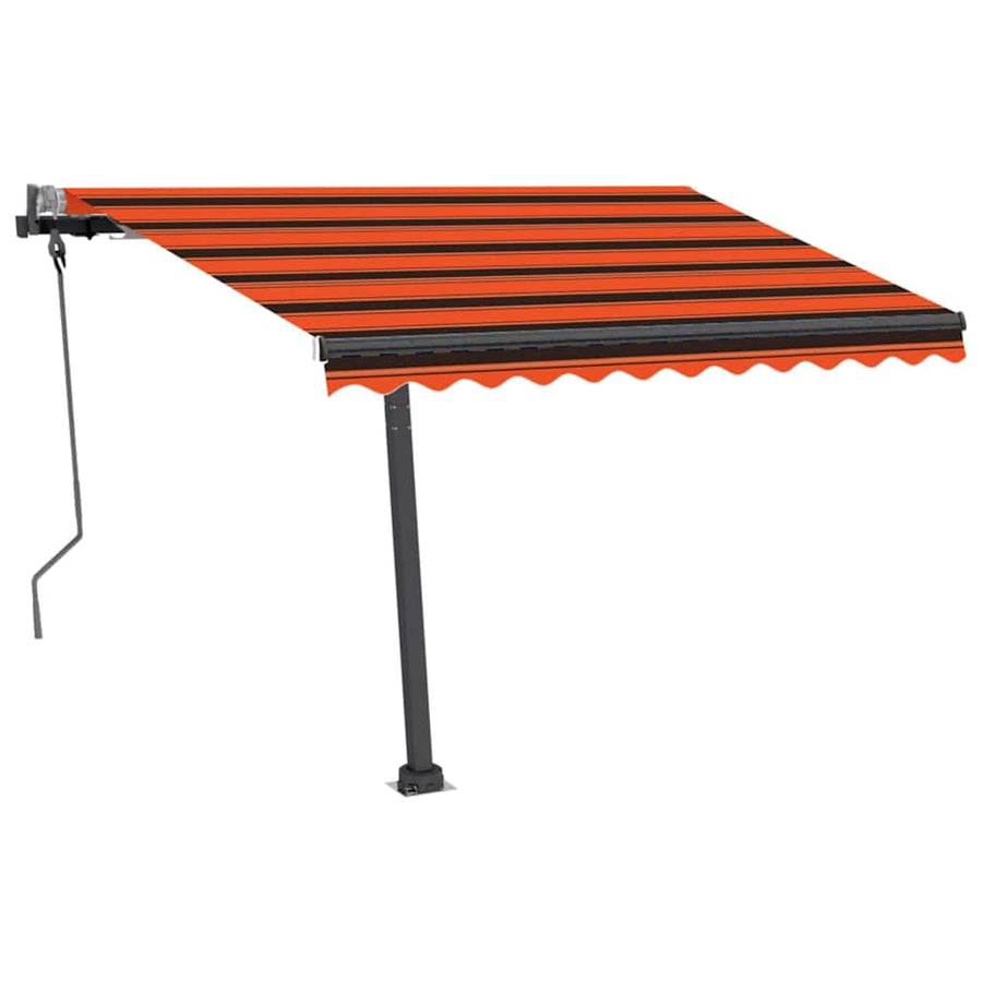 Freestanding Manual Retractable Awning 300x250 cm Orange/Brown