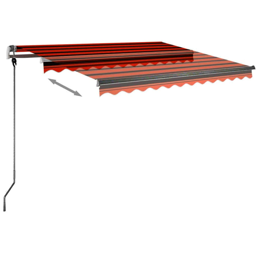 Freestanding Manual Retractable Awning 300x250 cm Orange/Brown