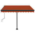 Freestanding Manual Retractable Awning 300x250 cm Orange/Brown