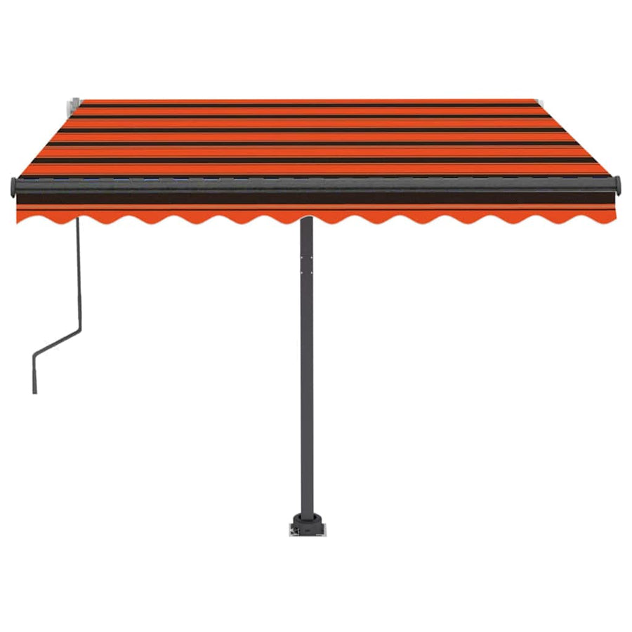 Freestanding Manual Retractable Awning 300x250 cm Orange/Brown