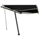 Manual Retractable Awning with LED 300x250 cm Anthracite - Front View