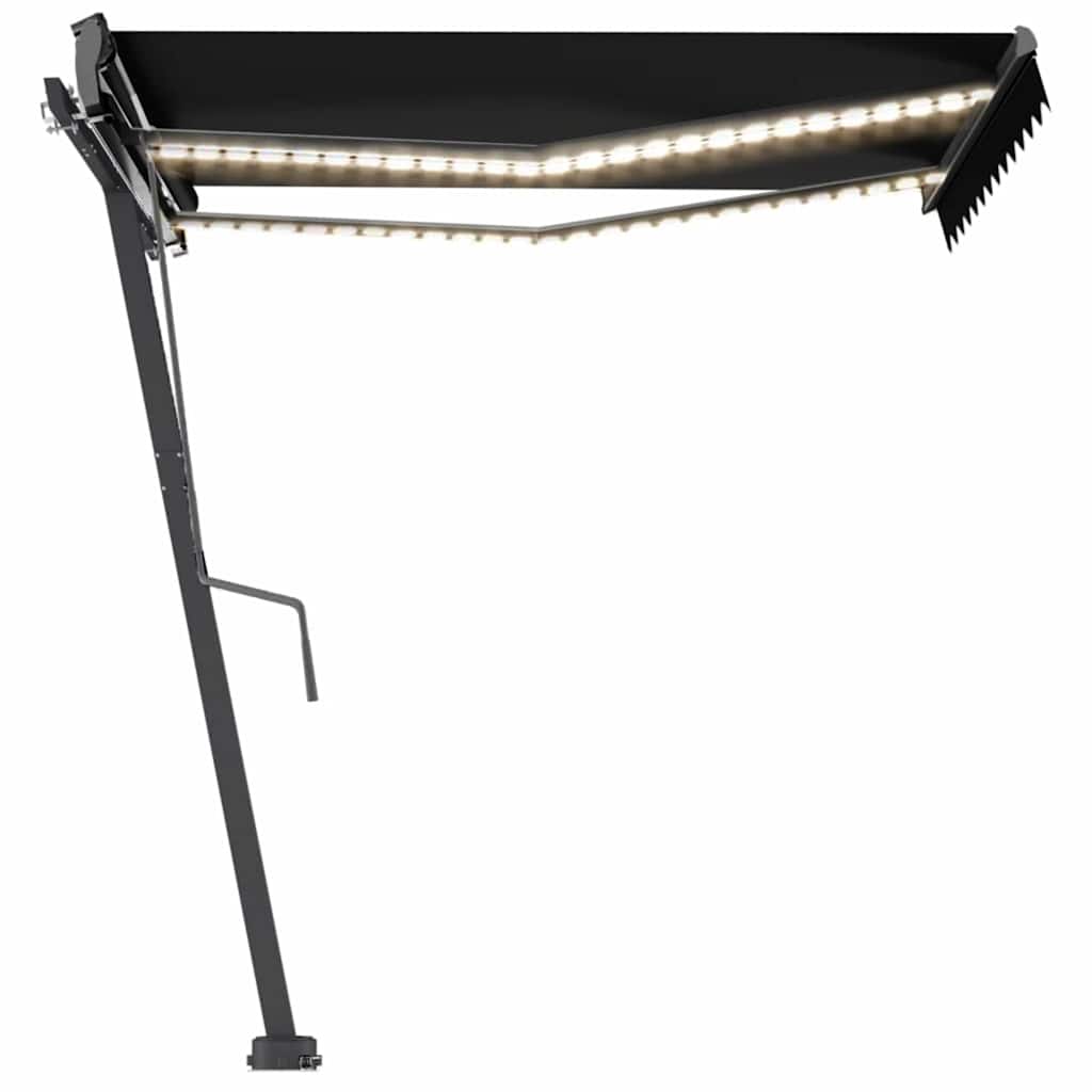 Manual Retractable Awning with LED 300x250 cm Anthracite