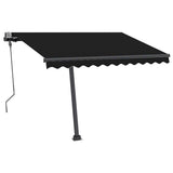 Manual Retractable Awning with LED 300x250 cm Anthracite - Side View