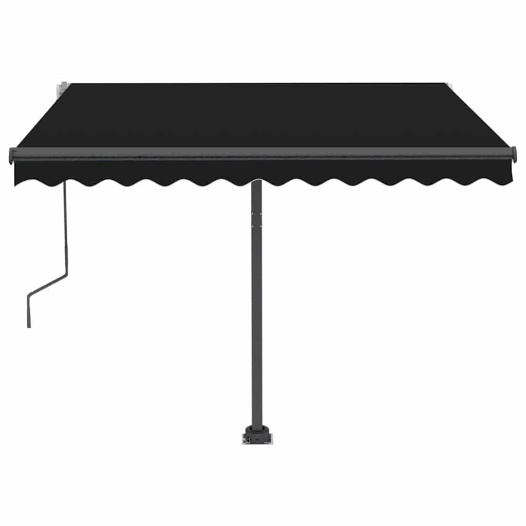 Manual Retractable Awning with LED 300x250 cm Anthracite