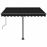 Manual Retractable Awning with LED 300x250 cm Anthracite - Top-Down View
