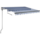 Freestanding Manual Retractable Awning 350x250 cm Blue/White - Extra Image