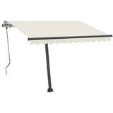 Freestanding Manual Retractable Awning 350x250 cm Cream - Side View